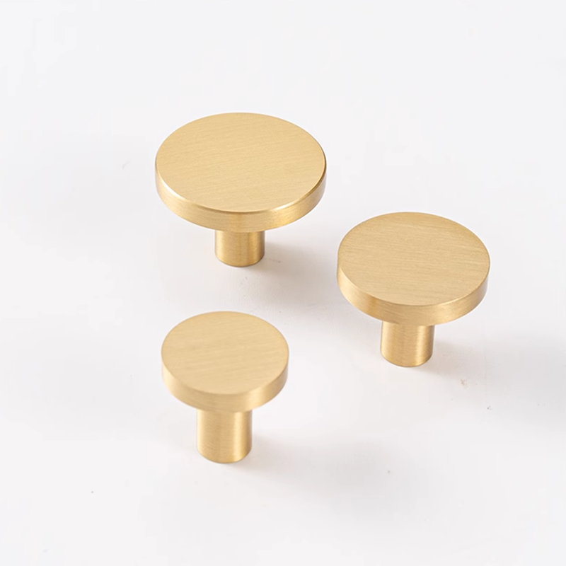 Cabinet Knob Round - ลูกบิดลิ้นชักตู้ครัวทรงกลมทองเหลืองสีทอง ลูกบิดประตูตู้เสื้อผ้าเฟอร์นิเจอร์สีทอง-1 แพ็ค