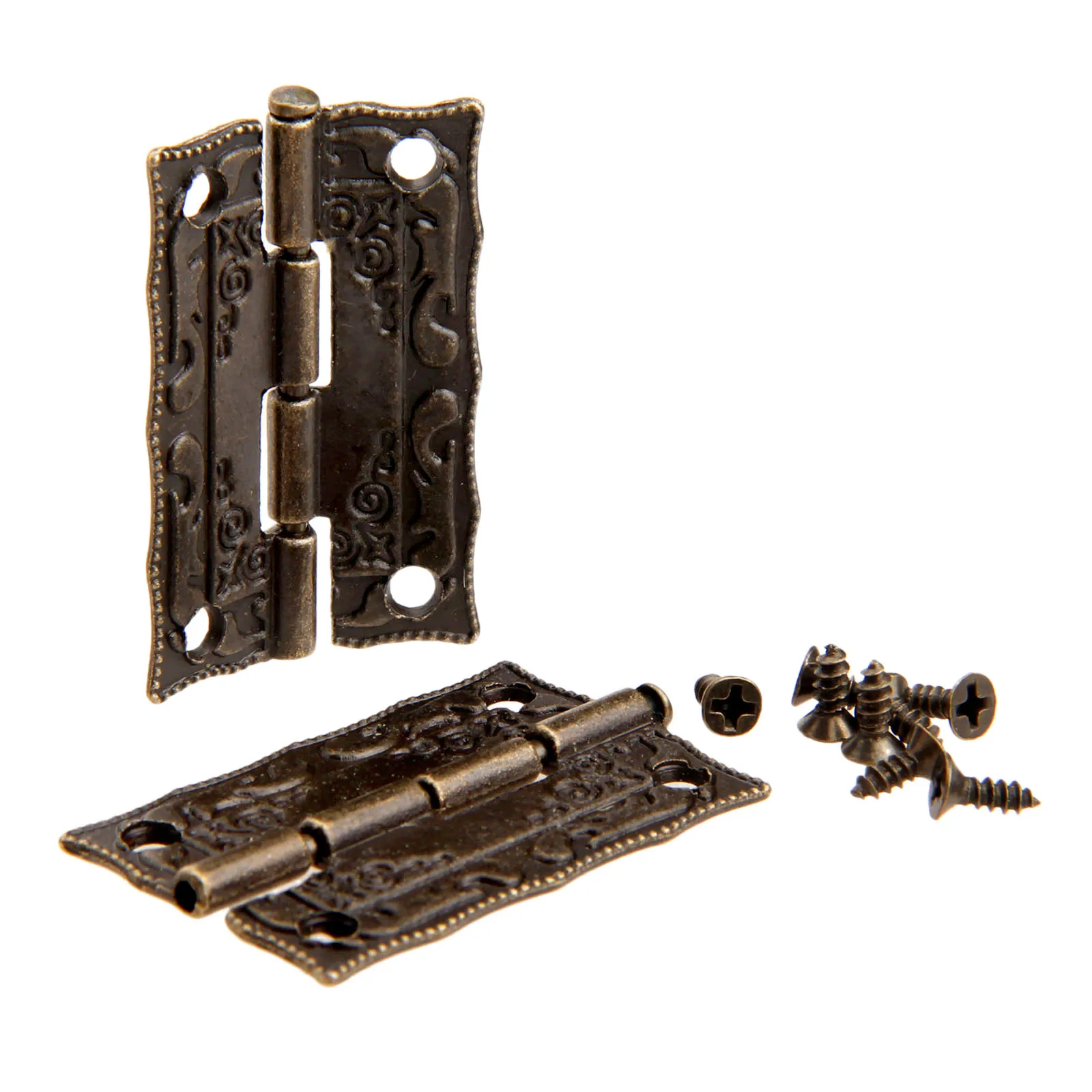 Furniture Hardware Vintage - 10Pcs บานพับ36*23มม.เหล็ก Antique Bronze สังกะสีเหล็กสกรูตกแต่ง Vintage
