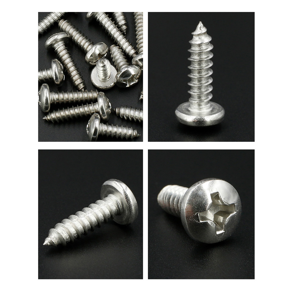 Furniture Joinery Hardware - สกรูเกลียวปล่อยสำหรับไม้ M3-M8 จำนวน 100 ชิ้น หัวสกรูทรงทรัสส์
