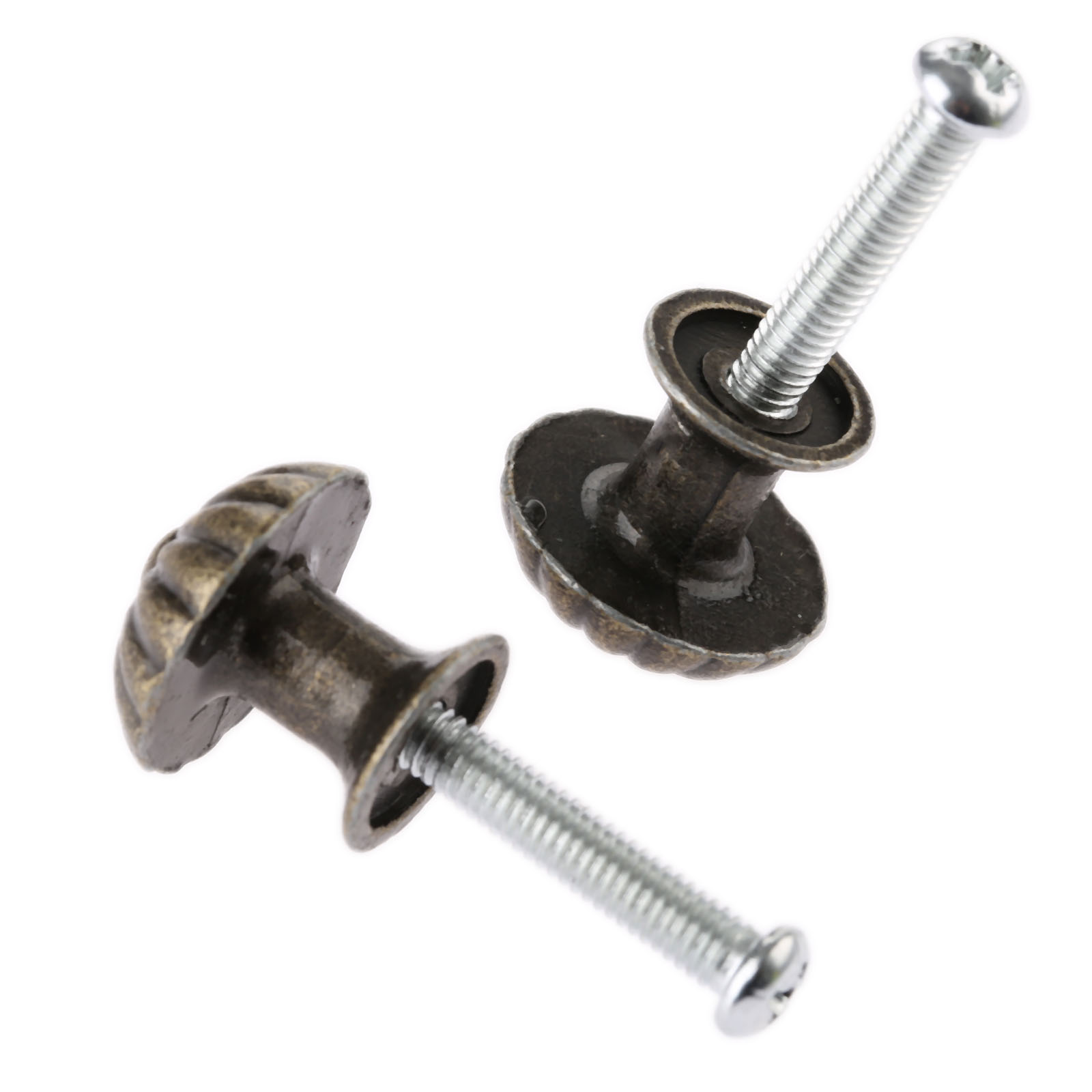 Cabinet Knob Round - 2 ชิ้น 18*17 มม. ลูกบิดทรงกลมสไตล์วินเทจ สีบรอนซ์โบราณ