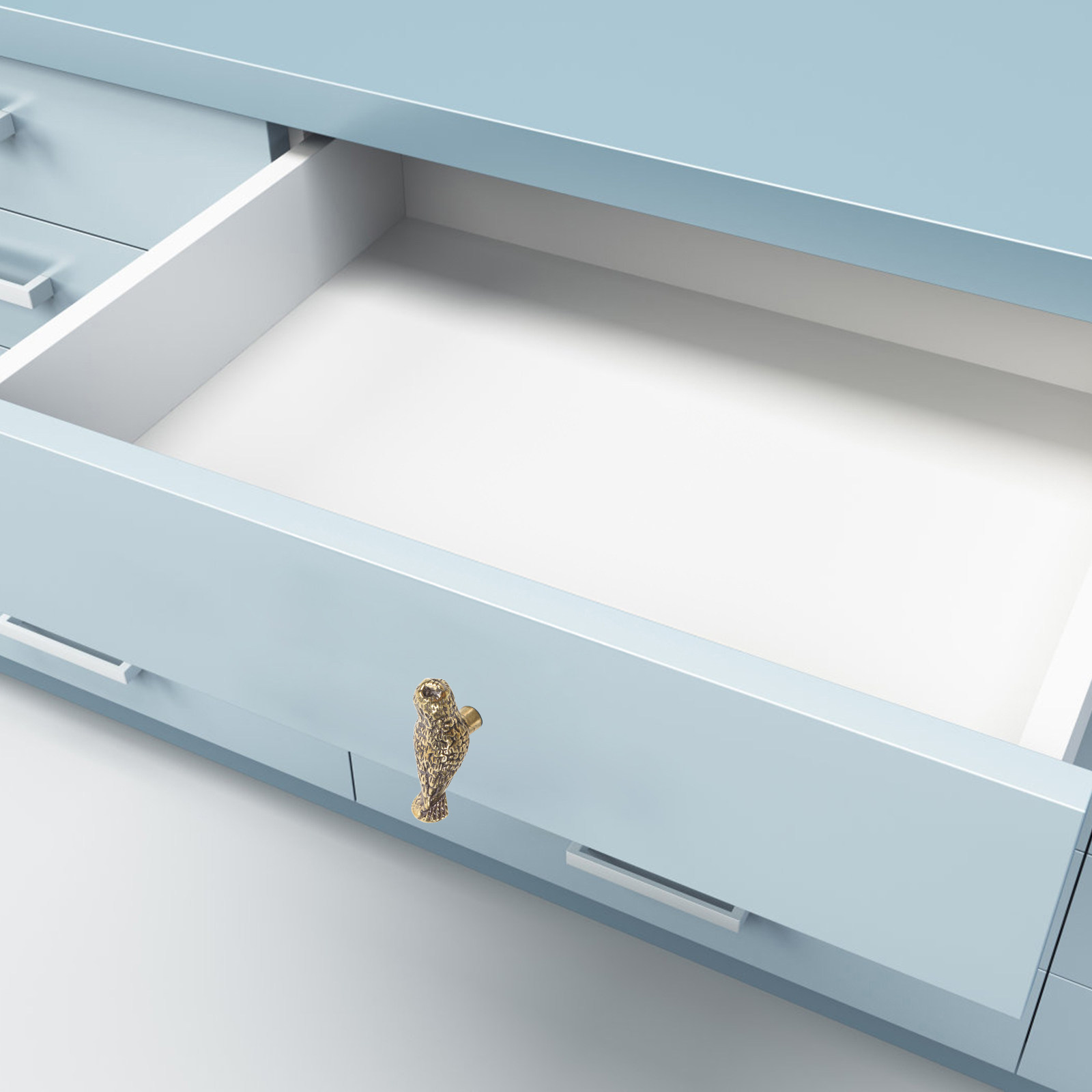 Unique Furniture Hardware Pulls - มือจับลิ้นชักทองเหลืองรูปนกฮูก 2 ชิ้น สไตล์วินเทจ สำหรับตกแต่งตู้และลิ้นชัก เหมาะสำหรับเฟอร์นิเจอร์ในห้องครัวและห้องนอน