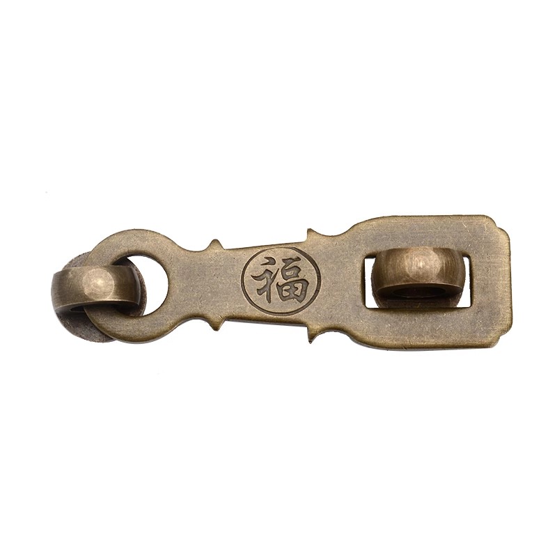 Furniture Hardware Brass - FU เฟอร์นิเจอร์ประตูทองเหลือง Hasp ตู้ล็อคหัวเข็มขัดโบราณลิ้นชัก Bolt Garden