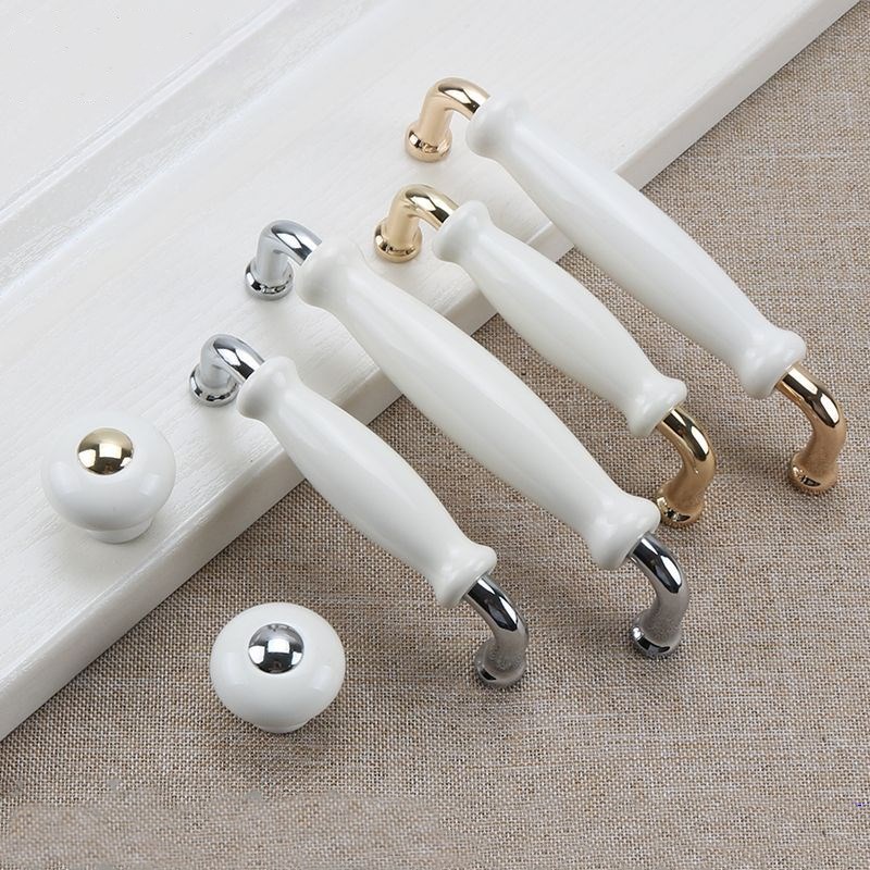 Furniture Hardware Drawer Pulls - มือจับประตูเซรามิก ลูกบิดเฟอร์นิเจอร์ทันสมัย ด้ามจับเซรามิกผสมสังกะสี สำหรับตู้ครัว ตู้เก็บของ และลิ้นชัก