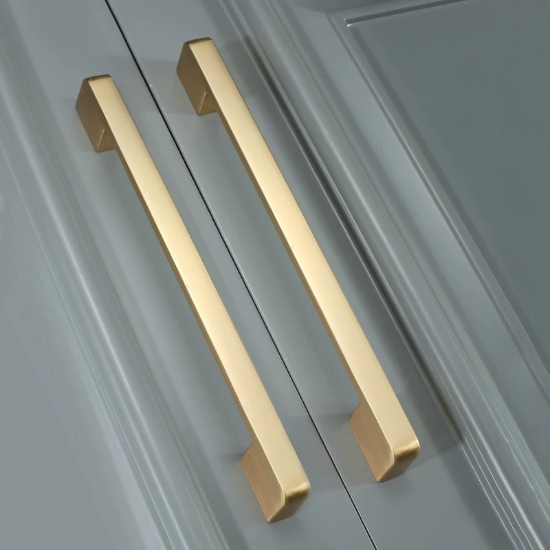 Furniture Hardware Drawer Pulls - Gold Brushed ตู้ตู้ฮาร์ดแวร์ห้องครัวลิ้นชักตู้เสื้อผ้า Dresser Knobs ดึงมือจับสําหรับตู้และลิ้นชัก