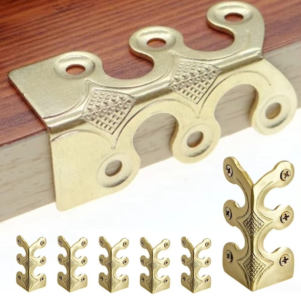 Furniture Hardware Brass - ตัวป้องกันมุมเฟอร์นิเจอร์สไตล์เรโทร อุปกรณ์อเนกประสงค์ ตัวป้องกันมุม บัวเชิงผนังทองเหลืองแข็ง สำหรับตู้เสื้อผ้า ตู้เก็บของ