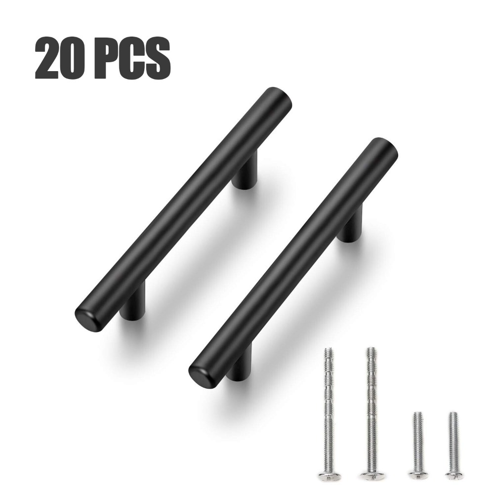 Furniture Hardware Drawer Pulls - 20 PCS ดึงตู้ Matte สีดําสแตนเลส Dresser