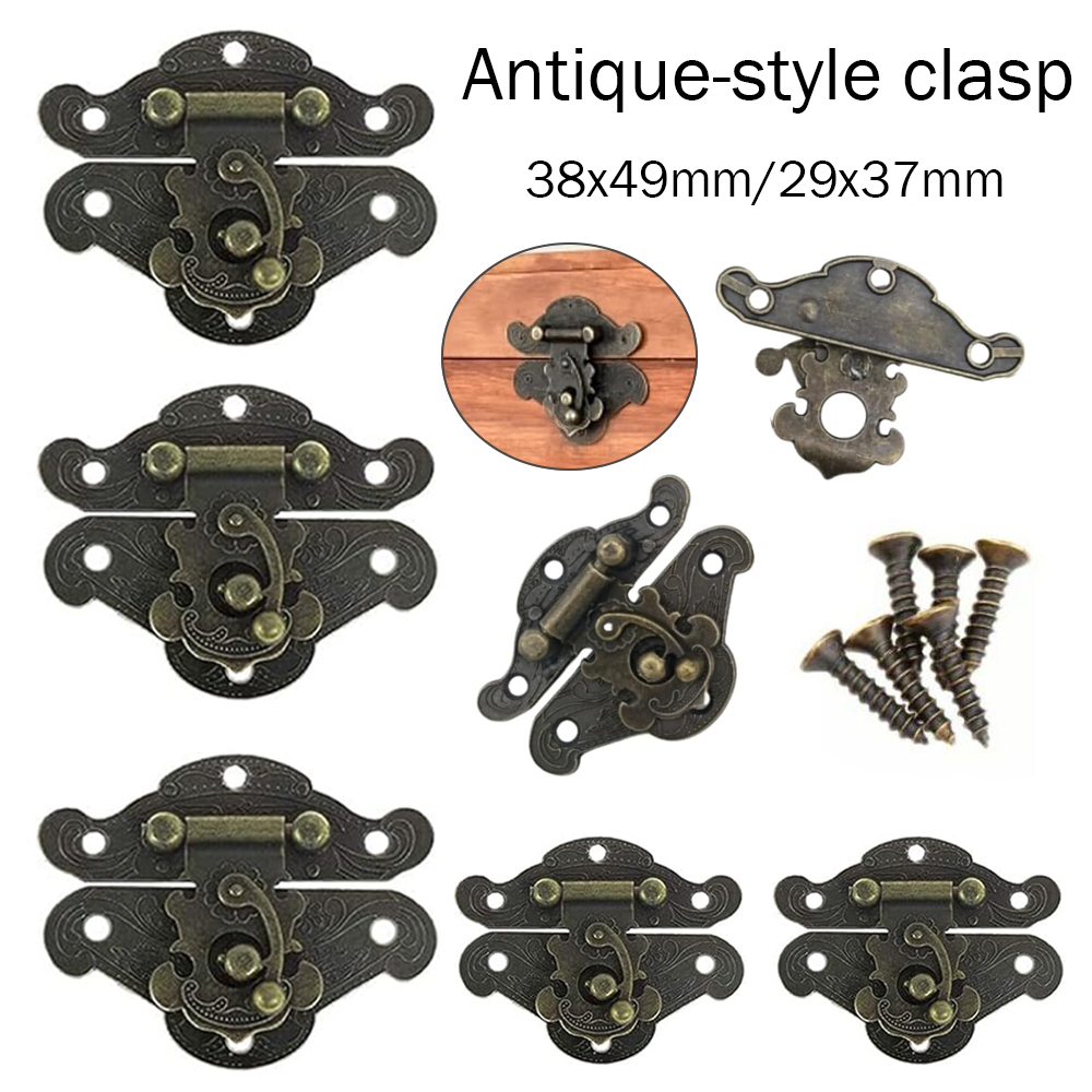 Furniture Hardware Vintage - 5-20 ชิ้น ตัวล็อคแบบมีสกรู วินเทจ ทำจากโลหะ สำหรับตกแต่งกล่องไม้