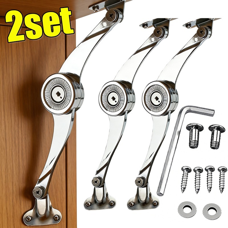 Cabinet Hinge Overlay - บานพับปรับระดับได้แบบปิดนุ่มนวล บานพับรับน้ำหนักมาก สำหรับตู้เสื้อผ้า บานพับยกขึ้น ชุดอุปกรณ์ฮาร์ดแวร์เฟอร์นิเจอร์