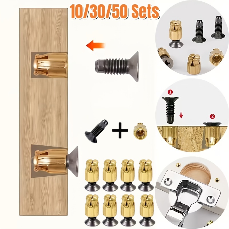 Cabinet Hinge Overlay - ชุดซ่อมบานพับแบบใช้ซ้ำได้ 10/30/50 ชุด, ชุดอุปกรณ์ยึดโลหะสำหรับซ่อมประตูตู้, แผ่นเสริมความแข็งแรงสำหรับประตูไม้เนื้อแข็ง