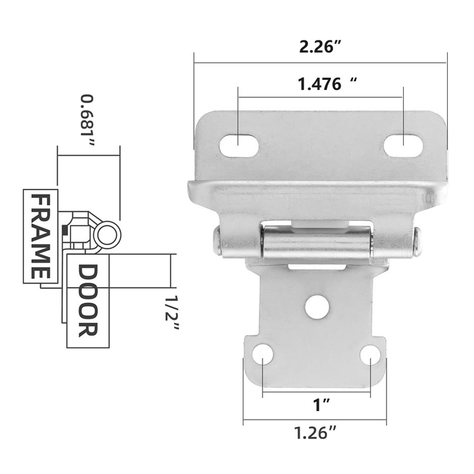 บานพับประตูเหล็ก2ชิ้นพร้อมสกรู - Cabinet Hinge Overlay บทวิจารณ์และราคา