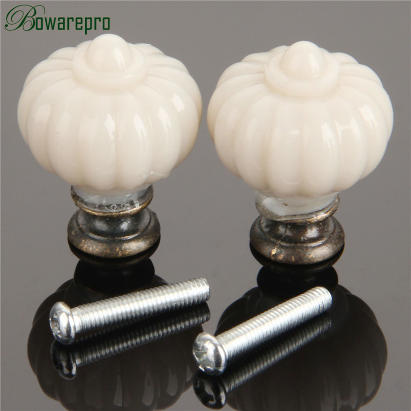 1Pc อะคริลิคงาช้างสีขาวฟักทองม - Furniture Hardware Drawer Pulls บทวิจารณ์และราคา