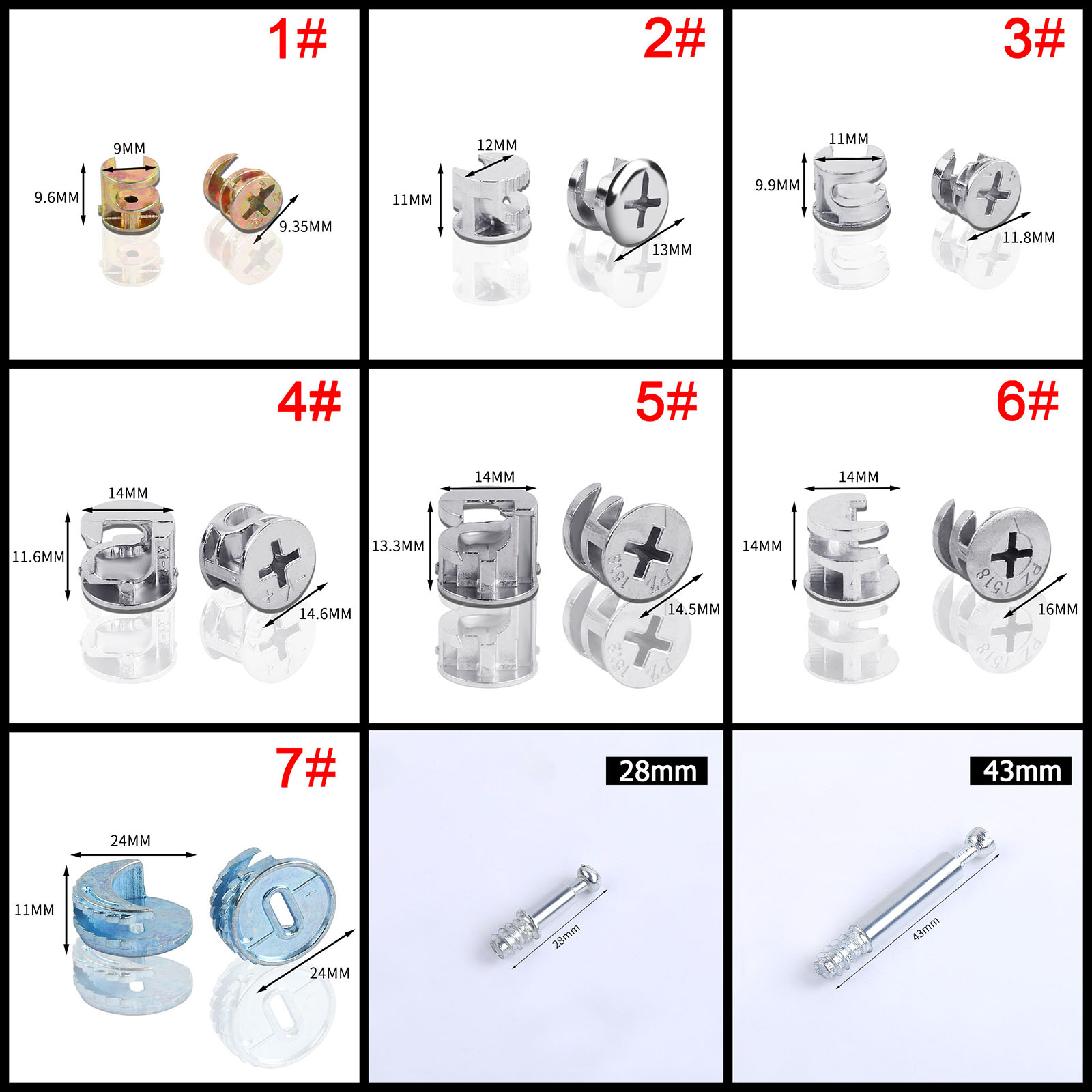 50pcs 10/11/12/14/15/18/25 มม. - Furniture Joinery Hardware บทวิจารณ์และราคา