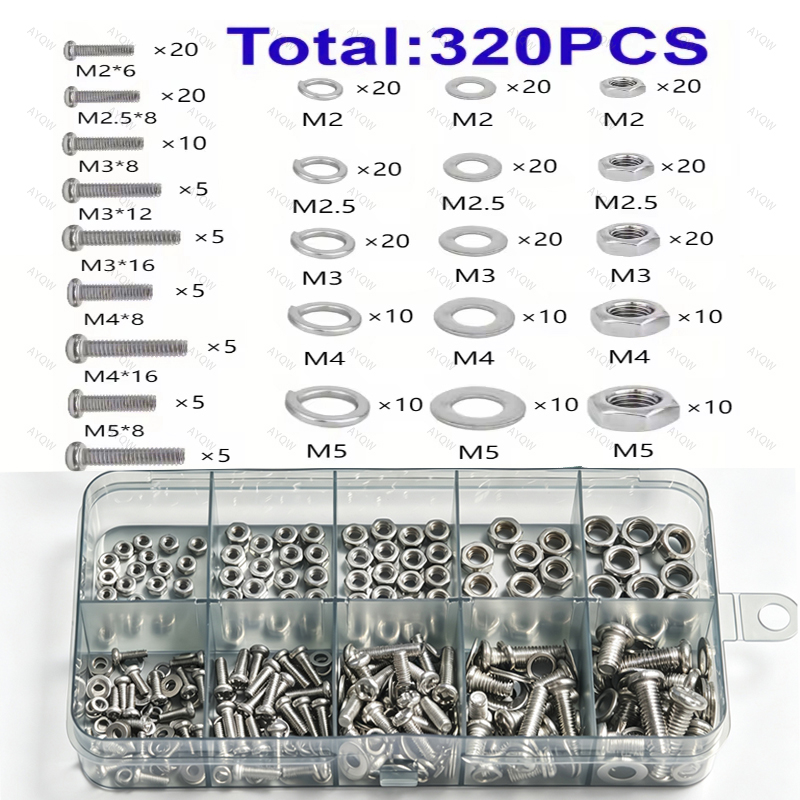 ชุดน็อตและโบลต์หกเหลี่ยม 320 ช - Furniture Joinery Hardware บทวิจารณ์และราคา