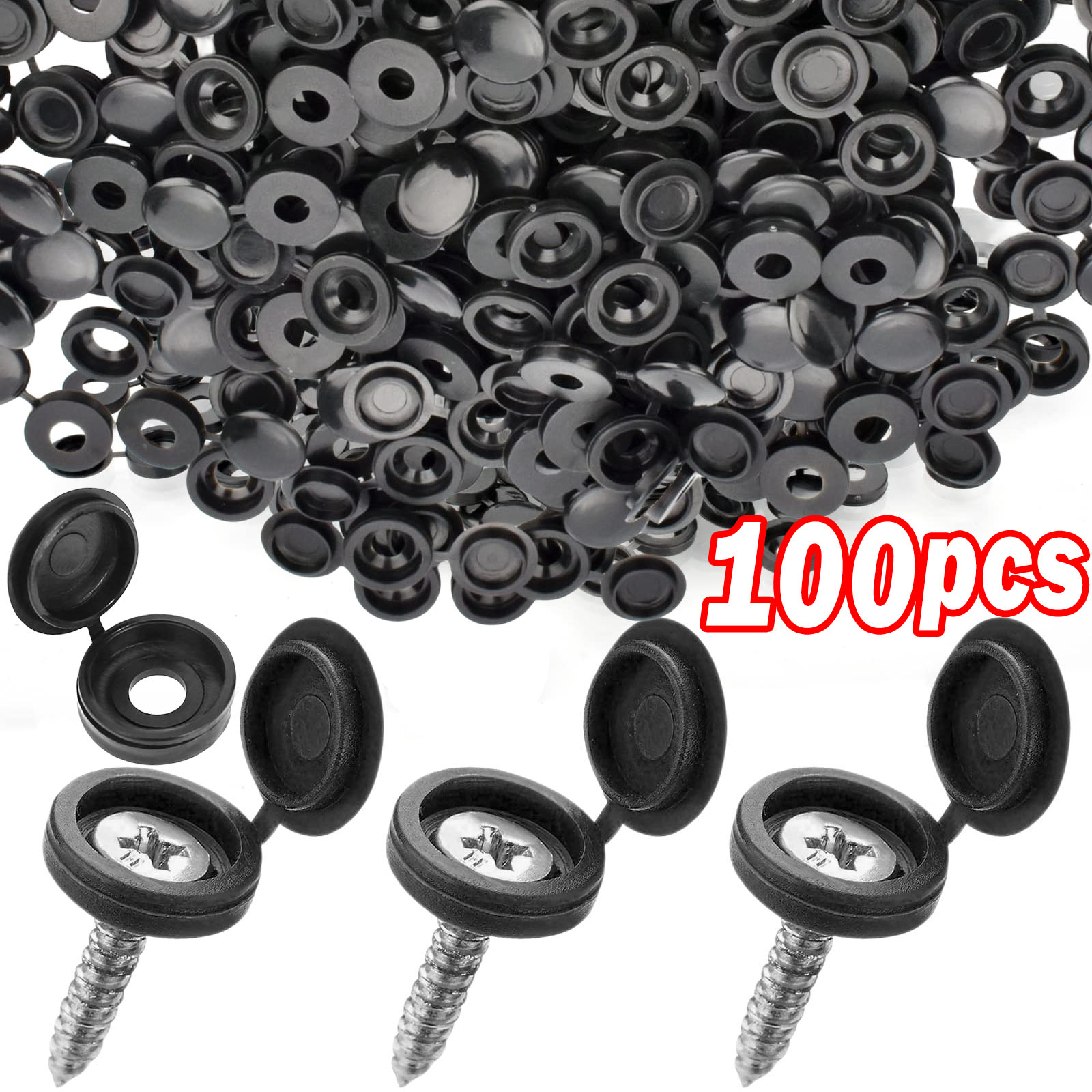 5/100PCS บานพับพลาสติกสกรูฝาคร - Furniture Hardware Replacement Parts บทวิจารณ์และราคา