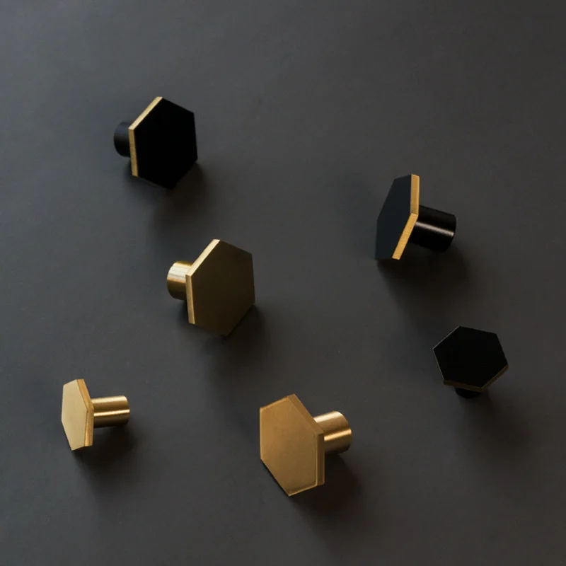 มือจับตู้ทรงหกเหลี่ยมทองเหลือง - Furniture Hardware Drawer Pulls บทวิจารณ์และราคา