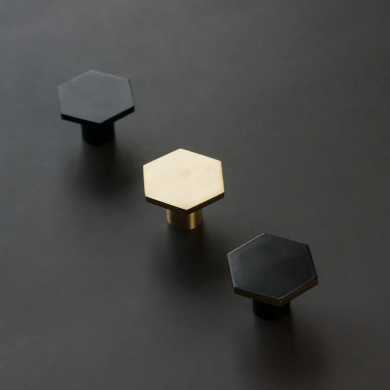 มือจับตู้ทรงหกเหลี่ยมทองเหลือง - Furniture Hardware Drawer Pulls บทวิจารณ์และราคา