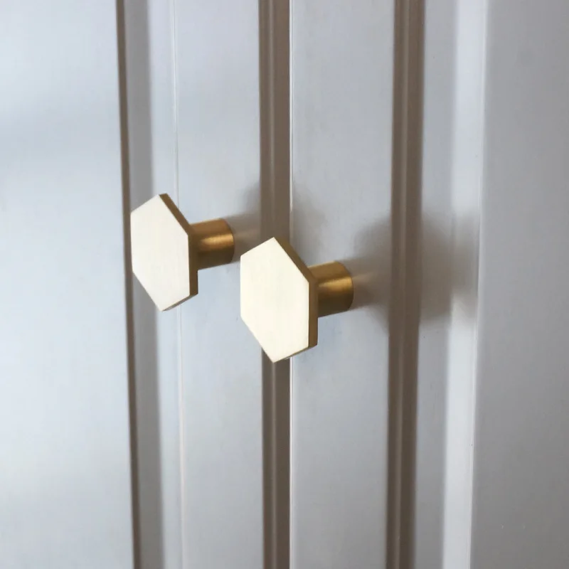 มือจับตู้ทรงหกเหลี่ยมทองเหลือง - Furniture Hardware Drawer Pulls บทวิจารณ์และราคา
