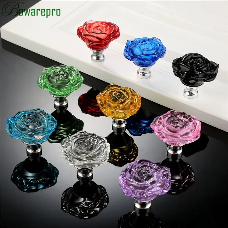 Bowarepro 50 มม.คริสตัลRoseแก้ - Cabinet Knob Round บทวิจารณ์และราคา