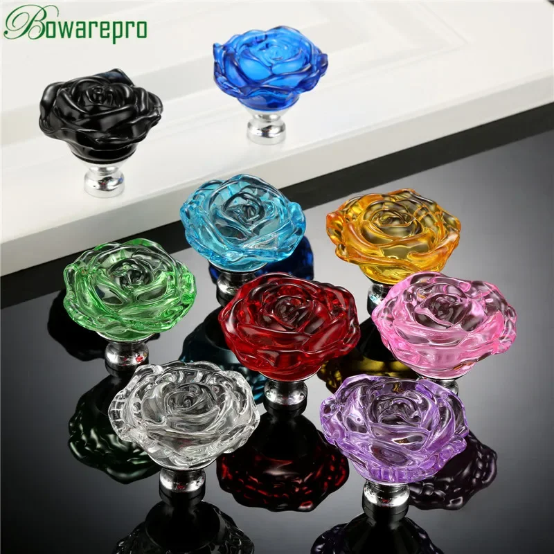 Bowarepro 50 มม.คริสตัลRoseแก้ - Cabinet Knob Round บทวิจารณ์และราคา