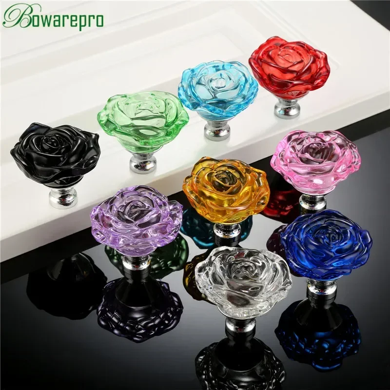 Bowarepro 50 มม.คริสตัลRoseแก้ - Cabinet Knob Round บทวิจารณ์และราคา