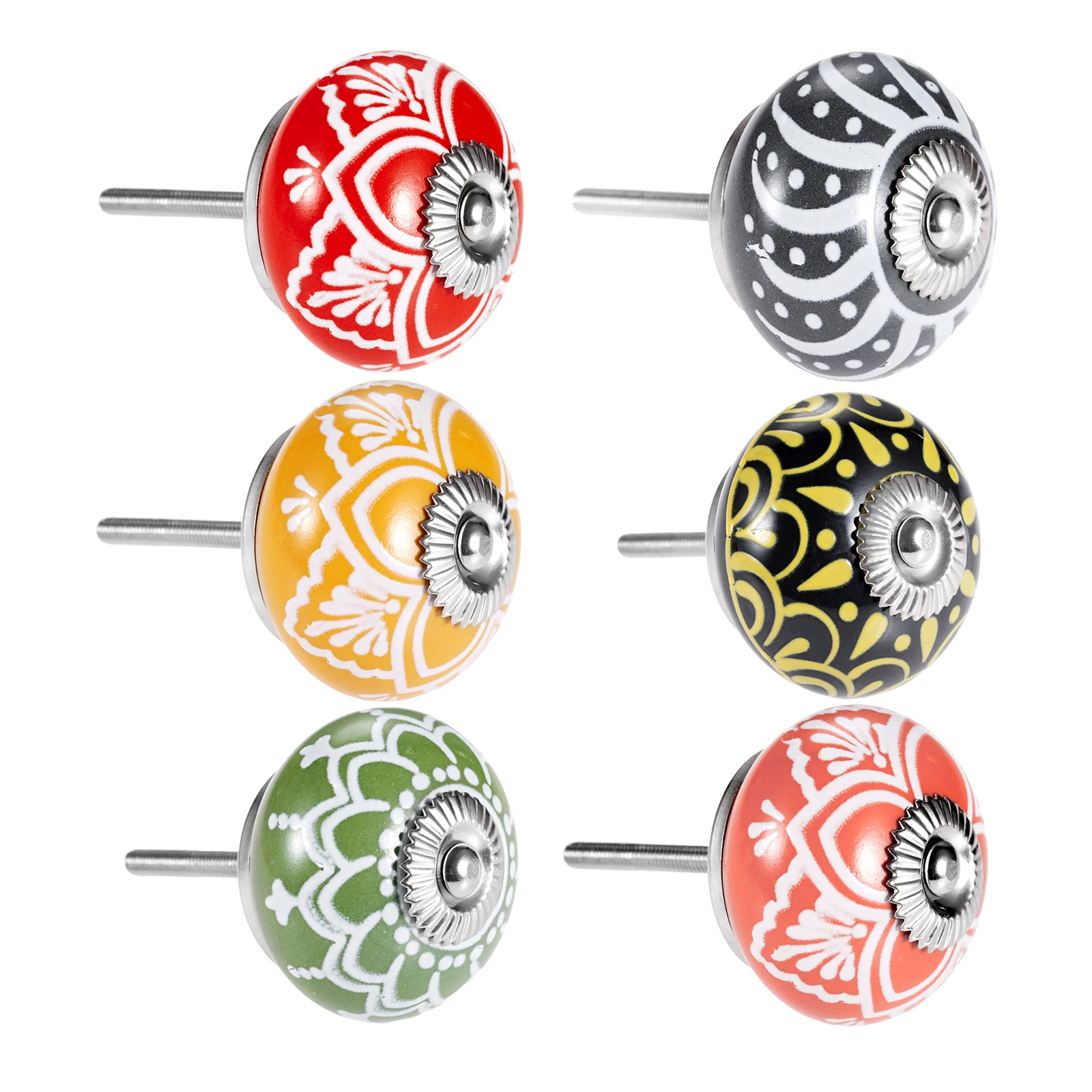 40มม.พิมพ์ดอกไม้เซรามิครอบหัวย - Cabinet Knob Round บทวิจารณ์และราคา