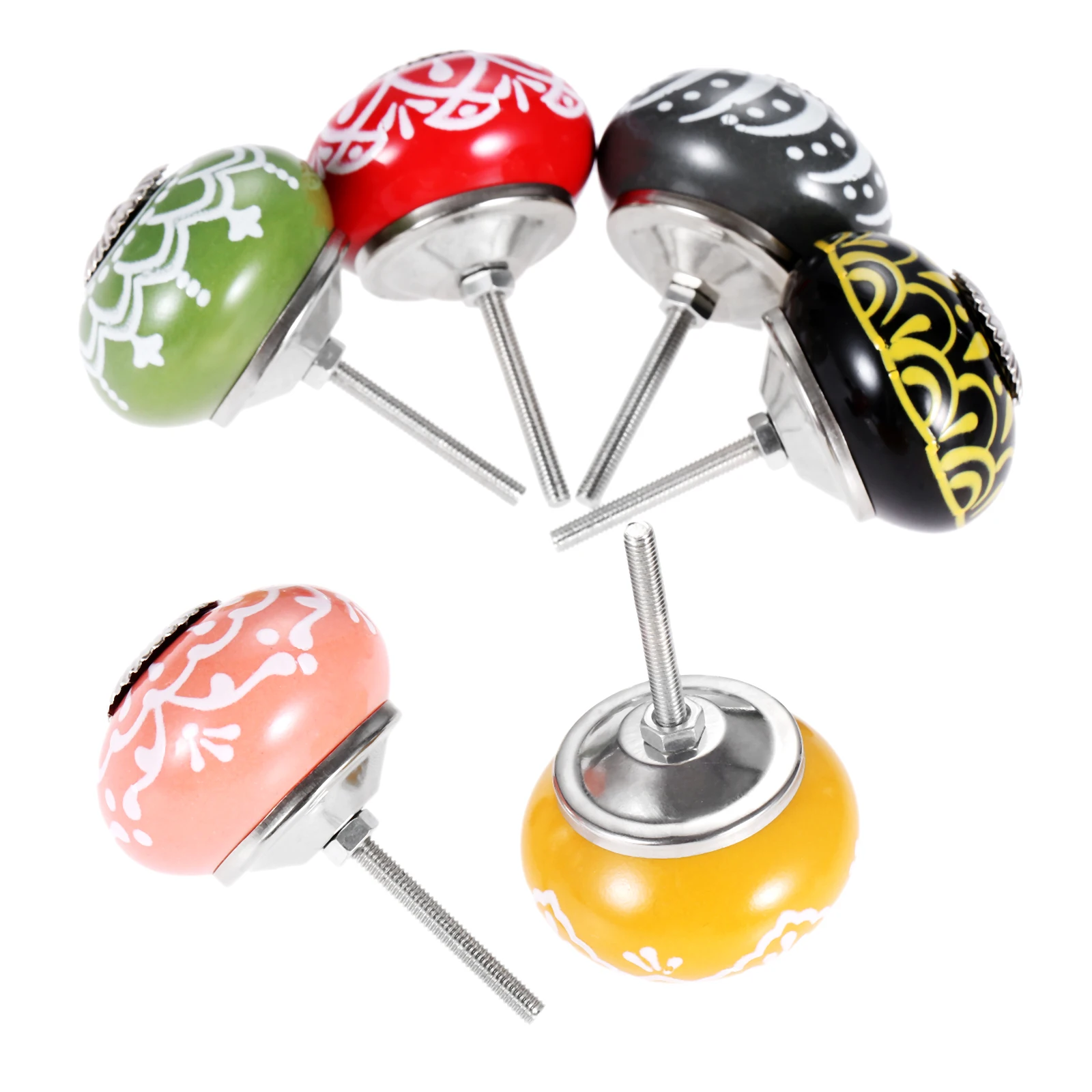 40มม.พิมพ์ดอกไม้เซรามิครอบหัวย - Cabinet Knob Round บทวิจารณ์และราคา
