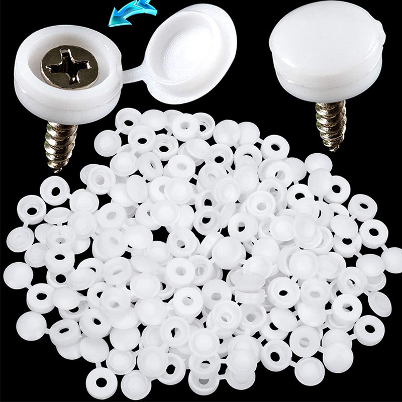 สีขาวบานพับพลาสติกสกรูฝาครอบพั - Furniture Hardware Replacement Parts บทวิจารณ์และราคา