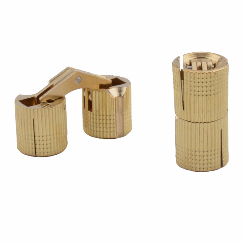 2pcs ทองแดงบานพับบาร์เรลทรงกระ - Furniture Hardware Brass บทวิจารณ์และราคา