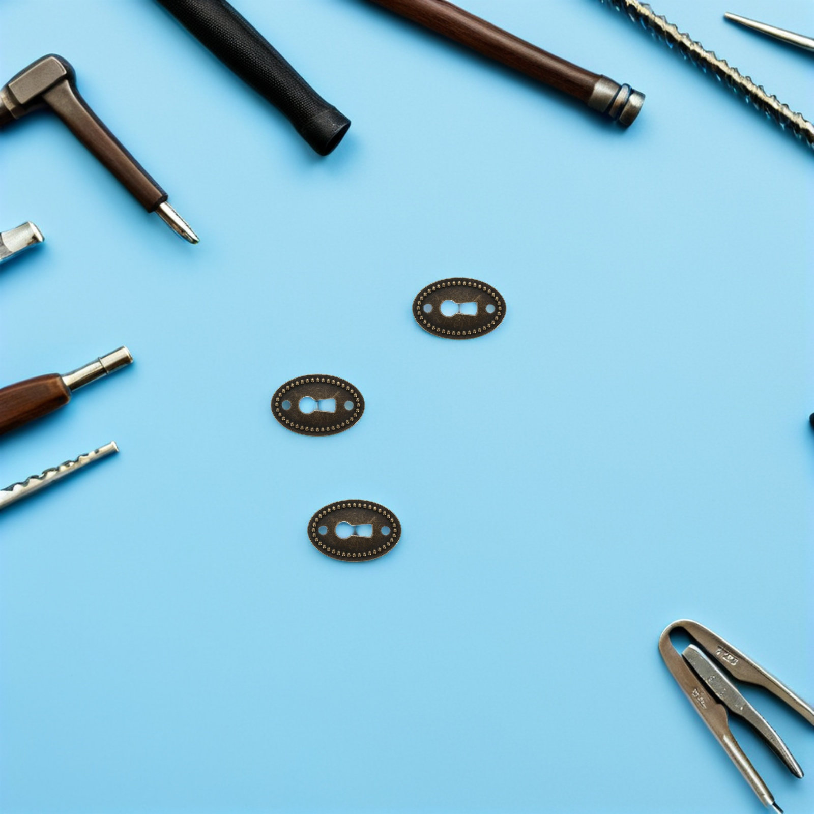 แผ่นปิดรูกุญแจตกแต่งทรงวงรีวิน - Furniture Hardware Vintage บทวิจารณ์และราคา