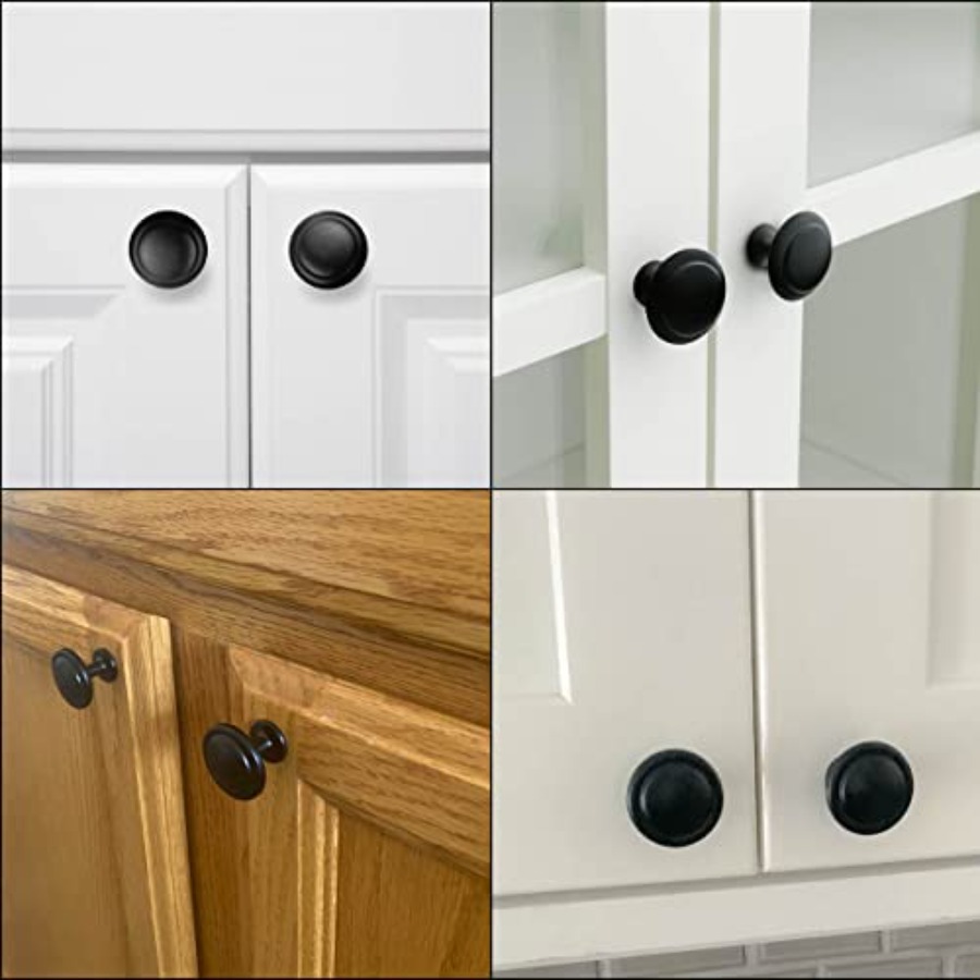 ชุดอุปกรณ์จับตู้ทรงกลมสีดำ 12  - Cabinet Knob Round บทวิจารณ์และราคา