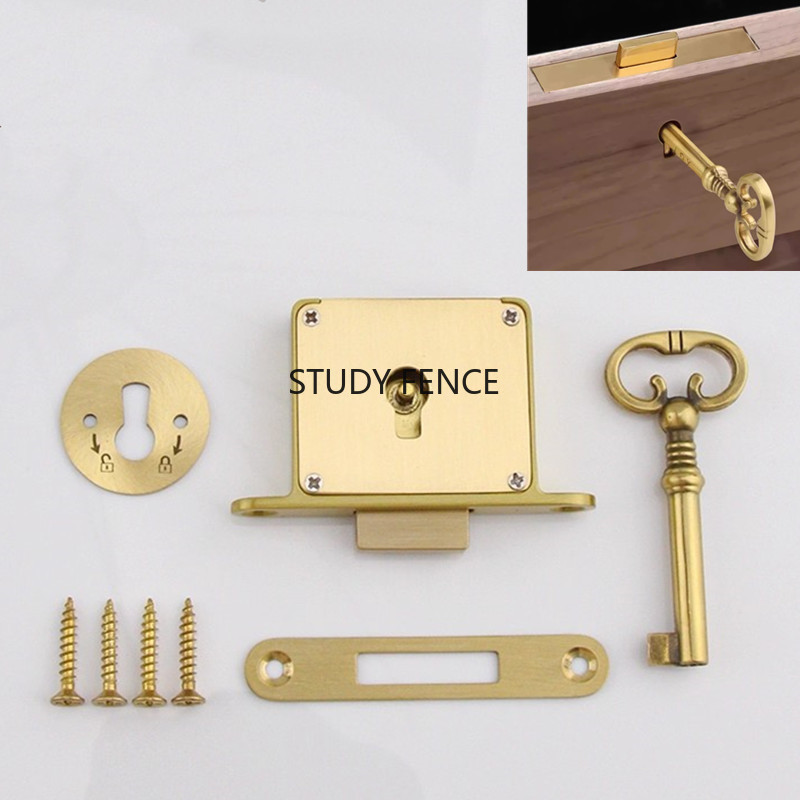 กุญแจล็อคตู้ลิ้นชักโลหะโบราณ 1 - Furniture Hardware Brass บทวิจารณ์และราคา