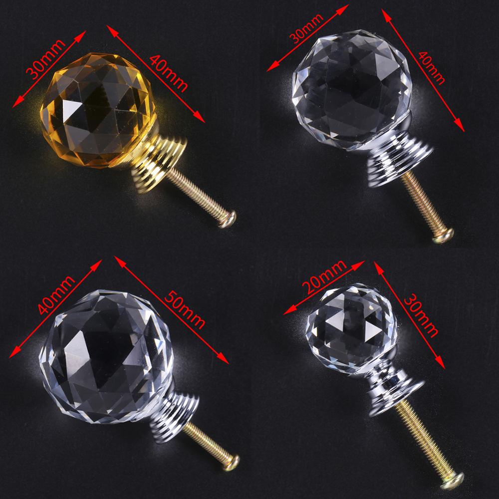 NAIERDI 20-30 มม.คริสตัลแก้วใส - Furniture Hardware Drawer Pulls บทวิจารณ์และราคา