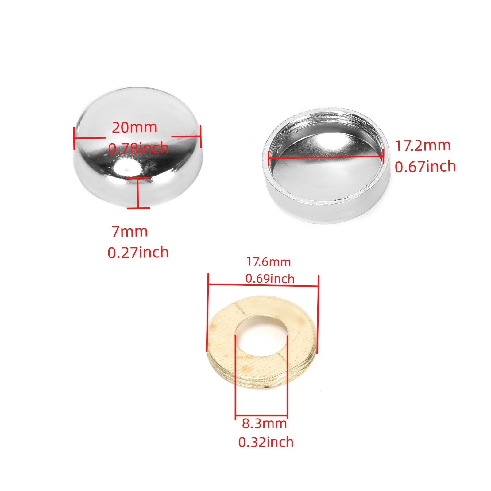 20ชิ้นโลหะผสมสังกะสีกระจกสกรูต - Furniture Joinery Hardware บทวิจารณ์และราคา