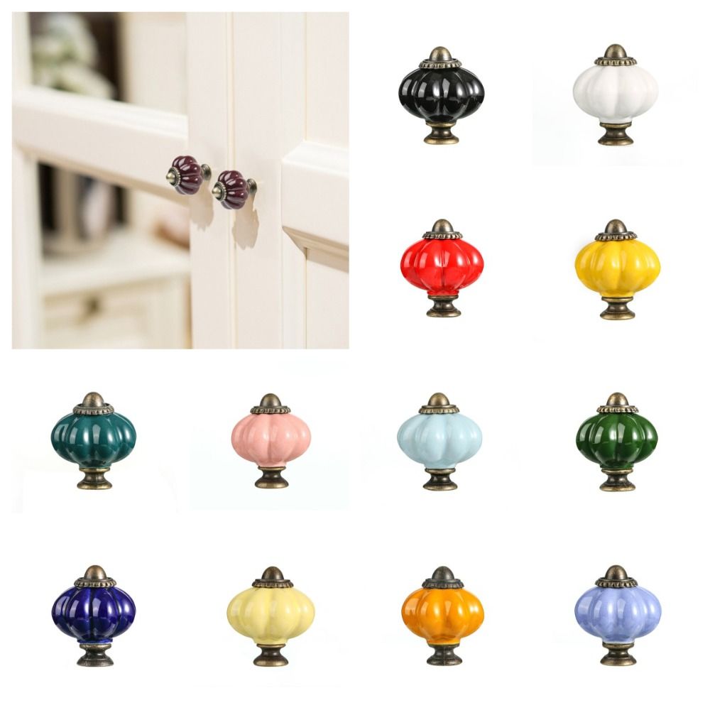 มือจับเซรามิกรูปฟักทองแบบรูเดี - Cabinet Knob Round บทวิจารณ์และราคา