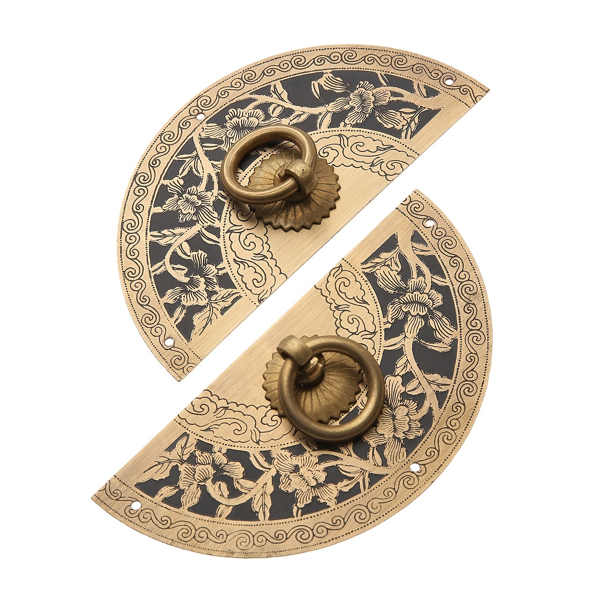 แผ่นสลักทองเหลืองวินเทจมือจับด - Furniture Hardware Vintage บทวิจารณ์และราคา